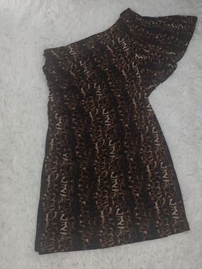 Calvin Klein One-Shoulder Leopard Print Dress
